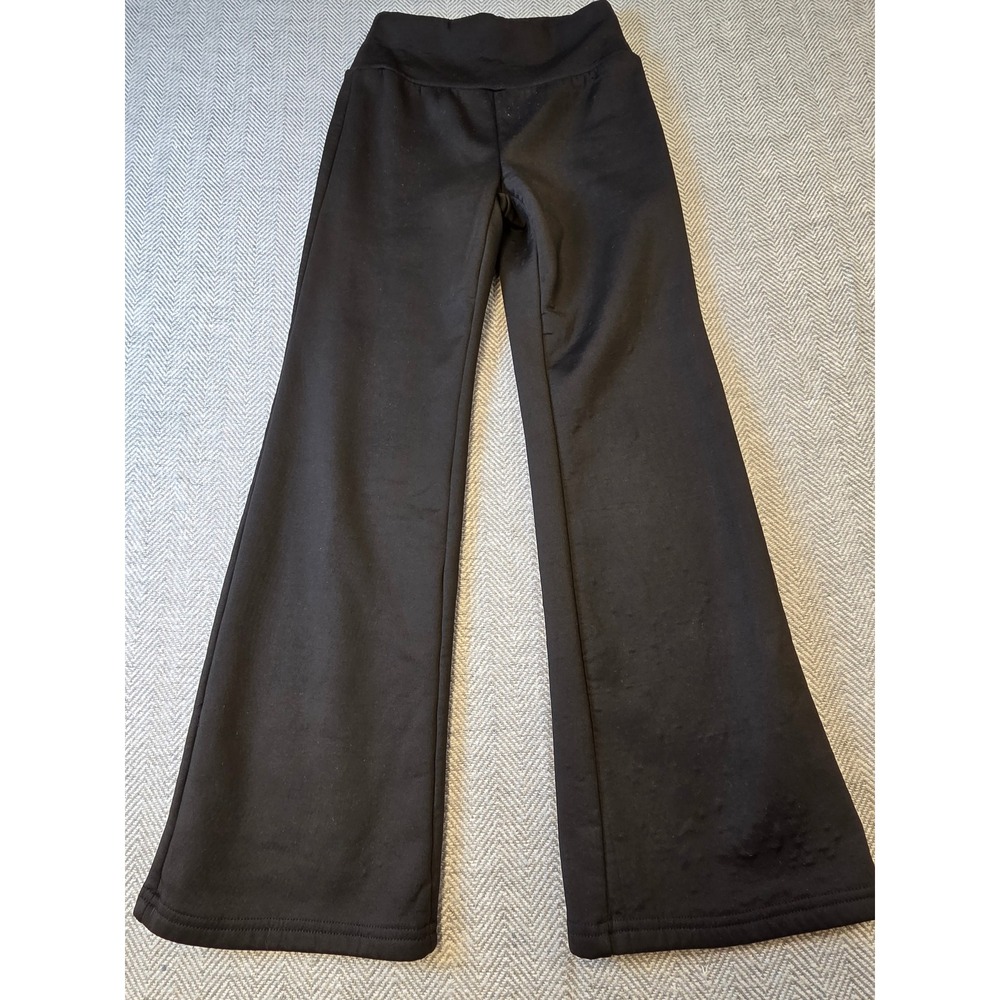 SHEIN Flare Leg Yoga Pants Womens Petite 2XS Black Fleece Lined High Waisted
